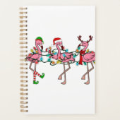 Weihnachtsbeleuchtung Rosa Flamingo Weihnachtsmann Planer (Vorderseite)