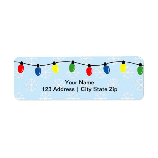 Weihnachtsbeleuchtung Rücksendeadressen-Aufkleber (Vorne)