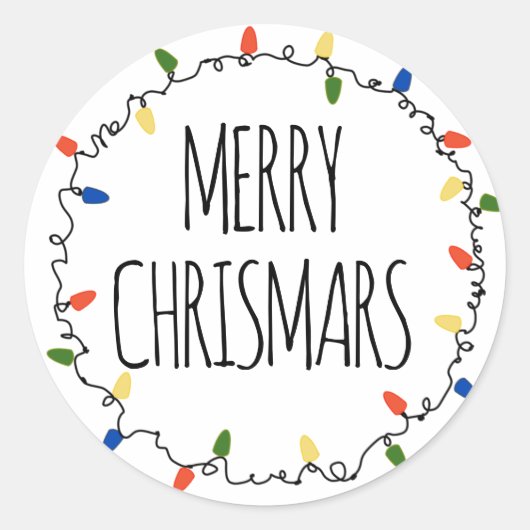 Weihnachtsbeleuchtung Runder Aufkleber (Vorderseite)