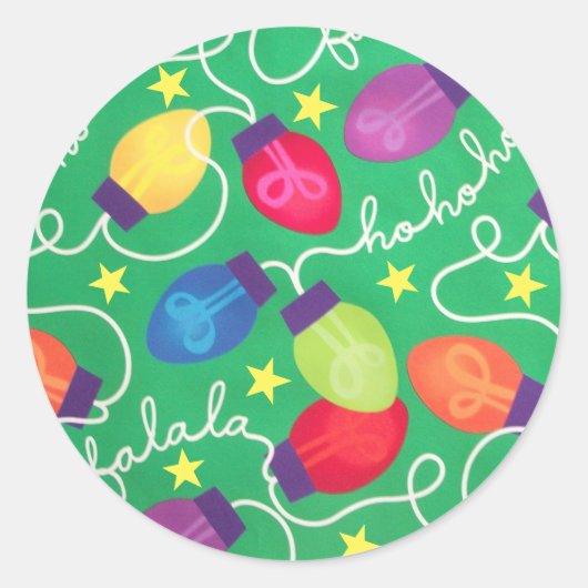 Weihnachtsbeleuchtung Runder Aufkleber (Vorderseite)