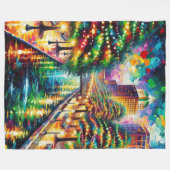 "Weihnachtsbeleuchtung: San Antonio Riverwalk" Fleecedecke (Vorderseite (Horizontal))
