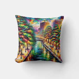 "Weihnachtsbeleuchtung: San Antonio Riverwalk" Kissen