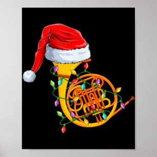Weihnachtsbeleuchtung Santa Hut Musikalisch Franzö Poster