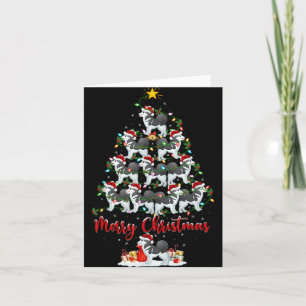 Weihnachtsbeleuchtung Santa Sibirischer Husky Hund Karte
