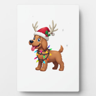 Weihnachtsbeleuchtung Soft Coated Wheaten Terrier Fotoplatte