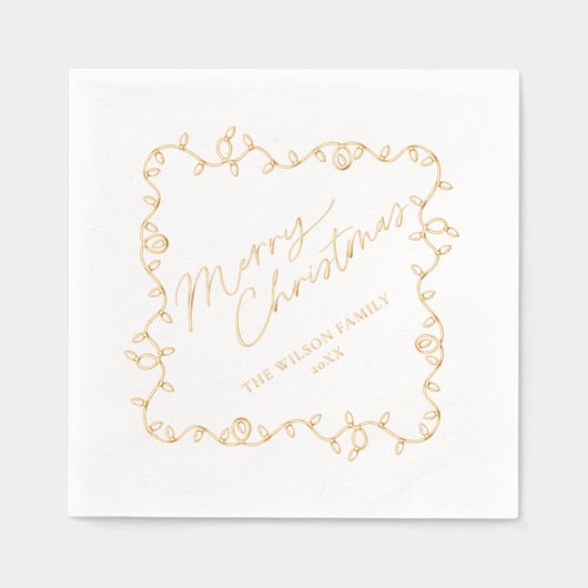 Weihnachtsbeleuchtung Spaß Personalisierter Urlaub Servietten Mit Folie (Vorderseite)