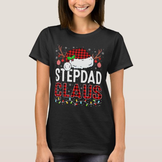 Weihnachtsbeleuchtung Stiefvater Claus Familie pas T-Shirt (Vorderseite)