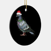 Weihnachtsbeleuchtung Taube mit Weihnachtsbrille W Keramik Ornament (Rechts)