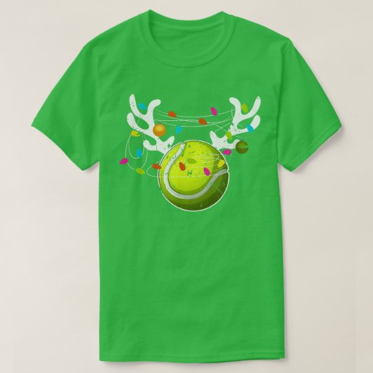 Weihnachtsbeleuchtung Tennisball Funny Xmas 164 T-Shirt (Design vorne)