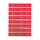 Weihnachtsbeleuchtung umhüllende Rücksendeadressen (Bogen)