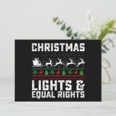 Weihnachtsbeleuchtung und Gleichberechtigung Femin Einladung (Stehend Vorderseite)