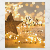 Weihnachtsbeleuchtung und Star Business-Geschenk Weinetikett (Einzelnes Label)