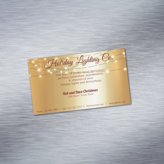 Weihnachtsbeleuchtung Unternehmen Hübsch Gold Magnetische Visitenkarte (Beispiel)