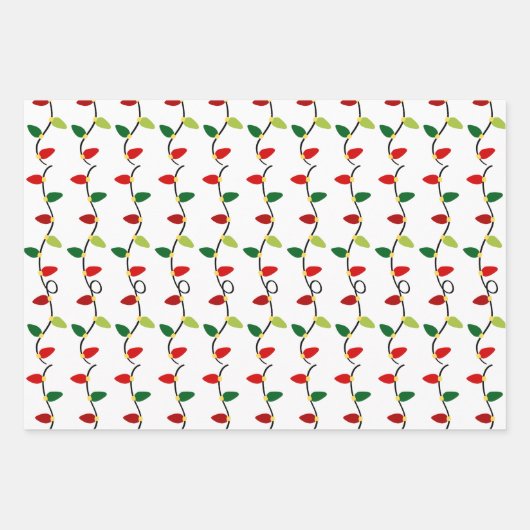 Weihnachtsbeleuchtung Urlaub Geschenkpapier Set (Vorderseite)