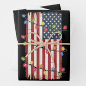 Weihnachtsbeleuchtung USA Flag Patriotic Veteran X Geschenkpapier Set (Beispiel)