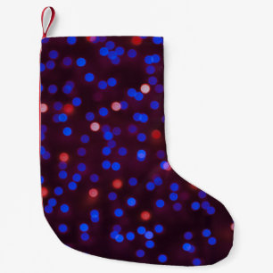Weihnachtsbeleuchtung, verschwommener, festlicher  kleiner weihnachtsstrumpf