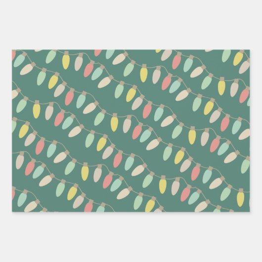 Weihnachtsbeleuchtung Weihnachten Wrapping Paper Geschenkpapier Set (Vorderseite 3)