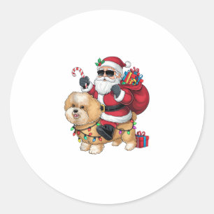 Weihnachtsbeleuchtung Weihnachtsfeiertag Chow Weih Runder Aufkleber
