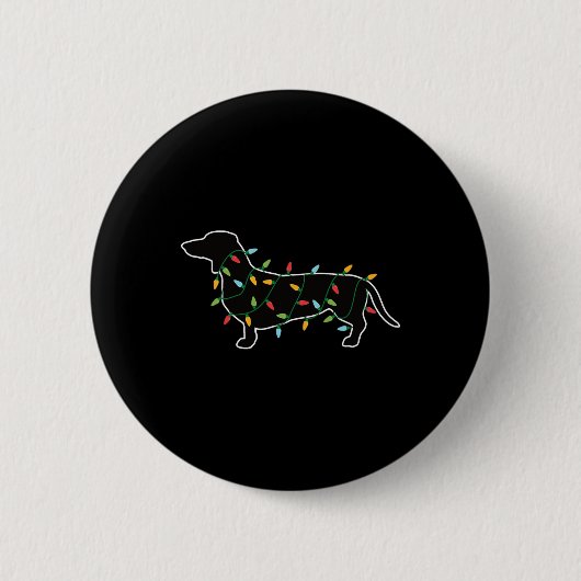 Weihnachtsbeleuchtung Weihnachtsgeschenk für Hund Button (Vorderseite)