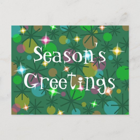 Weihnachtsbeleuchtung 'Weihnachtsgrüße' Postkarte (Vorderseite)