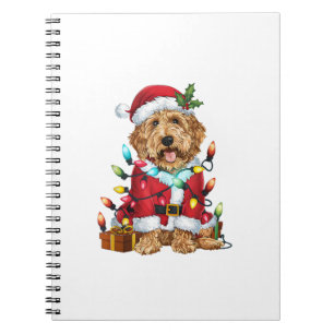 Weihnachtsbeleuchtung Weihnachtsmann-Labradoodle W Notizblock