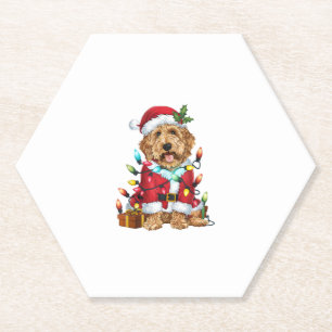 Weihnachtsbeleuchtung Weihnachtsmann-Labradoodle W Untersetzer