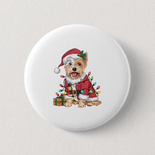 Weihnachtsbeleuchtung Weihnachtsmann Westie Hund W Button