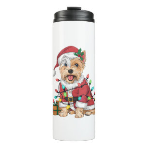 Weihnachtsbeleuchtung Weihnachtsmann Westie Hund W Thermosbecher