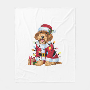 Weihnachtsbeleuchtung Weihnachtsschnoodle Hund Wei Fleecedecke