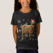Weihnachtsbeleuchtung Ziege Lover Funny Weihnachts T-Shirt (Vorderseite)