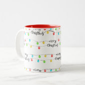 Weihnachtsbeleuchtung Zweifarbige Tasse (Vorderseite Links)