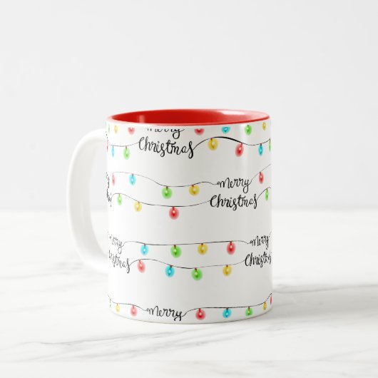 Weihnachtsbeleuchtung Zweifarbige Tasse (Vorderseite Links)
