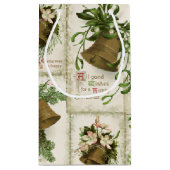 Weihnachtsbell Collage Geschenktasche Kleine Geschenktüte (Rückseite)