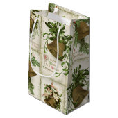 Weihnachtsbell Collage Geschenktasche Kleine Geschenktüte (Rückseite Schrägansicht)