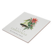 Weihnachtsbell Pine Poinsettia Foliage Wasserfarbe Fliese (Seite)