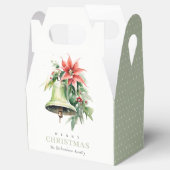 Weihnachtsbell Pine Poinsettia Foliage Wasserfarbe Geschenkschachtel (Geöffnet)