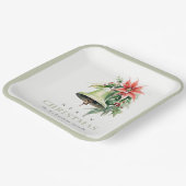 Weihnachtsbell Pine Poinsettia Foliage Wasserfarbe Pappteller (Gewinkelt)