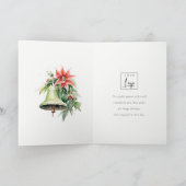 Weihnachtsbell Poinsettia Firmenlogo Feiertagskarte (Innenseite)