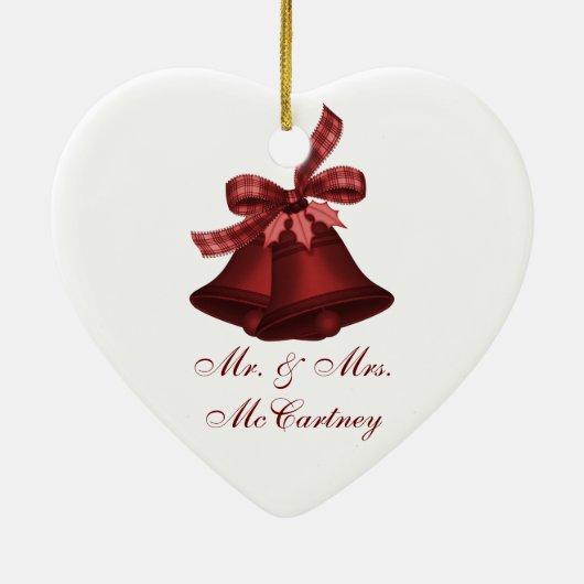 "Weihnachtsbell-" - Schatten der Moosbeere [b] Keramik Ornament (Hinten)