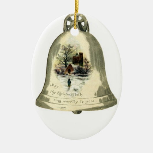 Weihnachtsbell-Verzierung Keramikornament (Vorne)