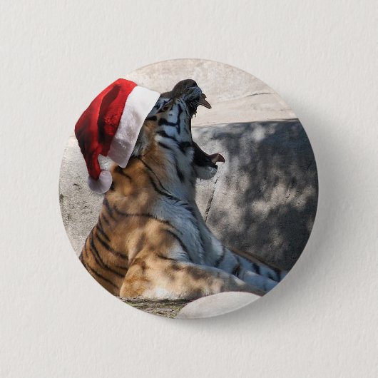 WeihnachtsBengalischer Tiger Button (Vorderseite)