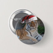 WeihnachtsBengalischer Tiger Button (Vorne & Hinten)