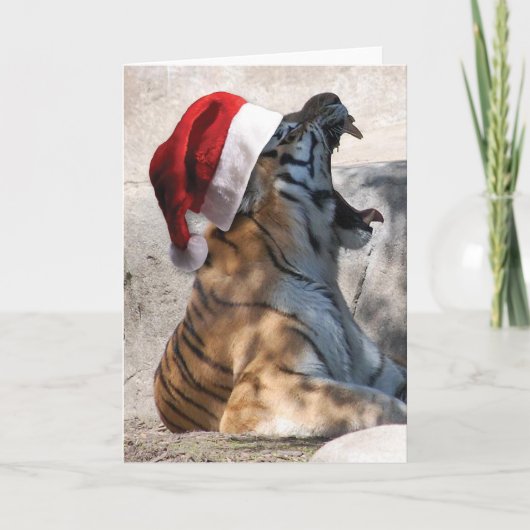 WeihnachtsBengalischer Tiger Feiertagskarte (Vorderseite)