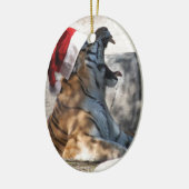 WeihnachtsBengalischer Tiger Keramikornament (Links)