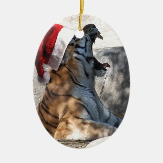 WeihnachtsBengalischer Tiger Keramikornament (Vorne)