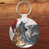 WeihnachtsBengalischer Tiger Schlüsselanhänger (Vorderseite)