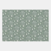 Weihnachtsbenutzerdefiniertes Foto Familienname Sa Geschenkpapier Set (Vorderseite)