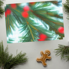Weihnachtsberge auf grünen Kiefern Seidenpapier