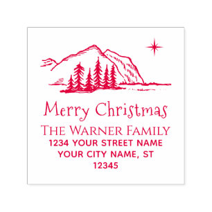 Weihnachtsberge Bäume Stern Name Rücksendeadresse Permastempel