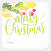 Weihnachtsbergen im Winter von und nach Quadratischer Aufkleber (Vorderseite)